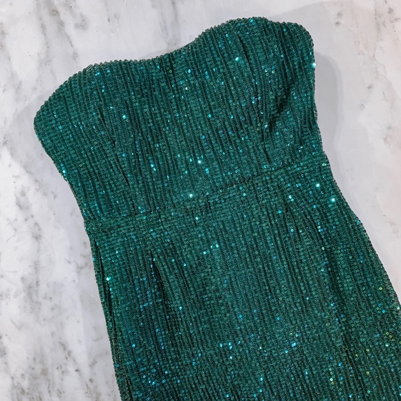 Green Sequin Pageant Prom Homecoming Formal Dress - Picture 2 of 8